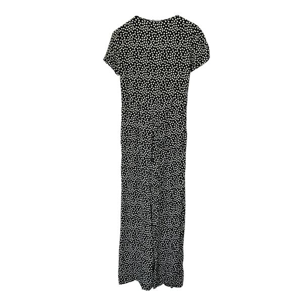 Zara Ditsy Floral Print Puff Short Sleeve Wide Leg Jumpsuit Size s small - Picture 2 of 5